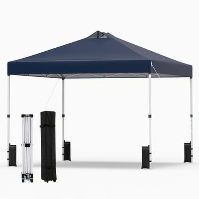Partytent - 3x3 m - Zijwanden - Easy Up - Paviljoen - Opvouwbaar - Waterdicht - Weerbestendig - Blauw