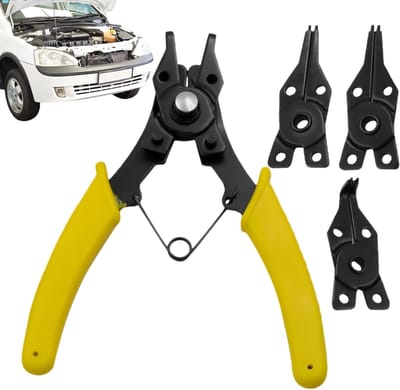 Ringtang Set - Borgclip Tang - Reparaties Uitvoeren - 4-in-1 Veelzijdig Gereedschap - 14x11x1.3cm - Geel