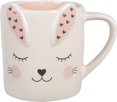 Clayre & Eef Mok 300 ml Wit Keramiek Konijn