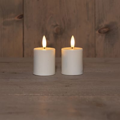 B.O.T. 2Pcs 3D Wick White Candle kaars 4,5X8 cm 2X2Aaa Anna's Colle...