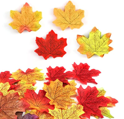 Dailygoods- Kunststof Bladeren 200 Stuks - Kunstmatige Esdoornbladeren - Decoratie voor Herfst - Accessoires voor Fotografie - Realistische Bladlijnen - Zachte Zijde Linnen Stof - Nepbladeren