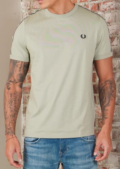 Fred Perry Contrast tape ringer t-shirt - seagrass navy