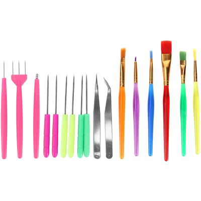 Ensemble de 17 Pcs/Ensemble Pinceaux à Biscuits Fondant Broche à Remuer Outil de Décoration de Gâteau pour Boulangerie Maison pink