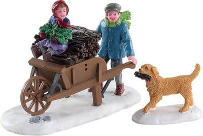 Lemax - Gathering Kindling - Set van 2