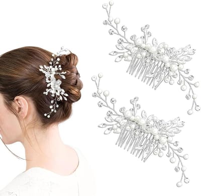 Haarspelden bruidset - verzilverd - met kristallen - elegant voor speciale gelegenheden - ShopVlot