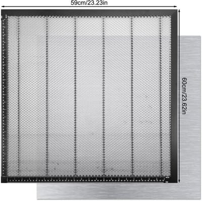 Dailygoods- Honingraatwerktafel 600x590 mm - Aluminium Plaat - Honingraatlaserbed - Snelle Warmteafvoer - Geschikt voor Lasergraveerders - Zwart, Schokbestendig - Laserbed