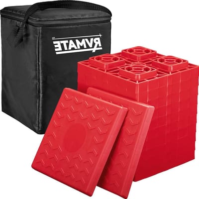 RV Leveling Blocks - Camper Stabilizers - Parken op Oneffen Terrein - Interlocking Design - 12 stuks - Rood