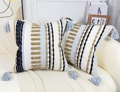Sierkussenslopen Set - Boho Kussenhoes - Bank Decoratie - Uniek Regenboogontwerp - 45x45 cm - Kaki