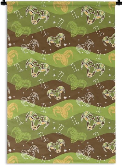 Wandkleed - Wanddoek - Steenbok - Design - Astrologie - 120x180 cm - Wandtapijt