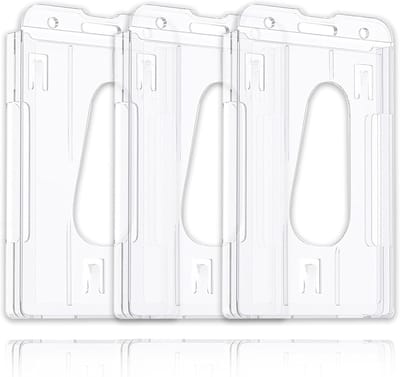 3x Verticale ID Kaarthouder Set - Transparant Hardplastic Beschermhoes voor 2 Pasjes of Creditcards