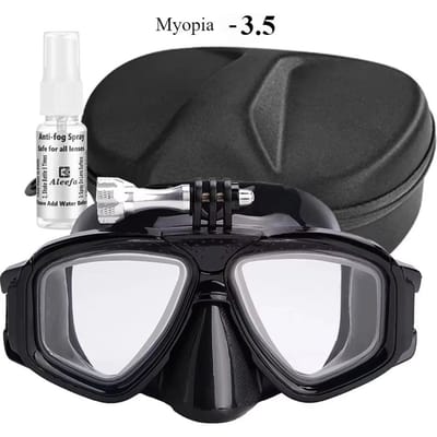 Masque de plongée sous-marine avec support GoPro Lentille trempée Lunettes de plongée et de natation Bande élastique élastique Boîte cadeau