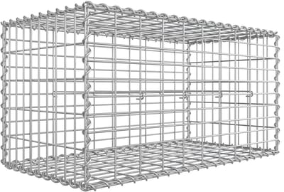 Geargalaxy Steenkorf - Schanskorf - Gabion - Stalen Mand - Schanskorf Tuin - Gaaskorf - Decoratieve Schanskorf - 100x50x50cm - Zilver