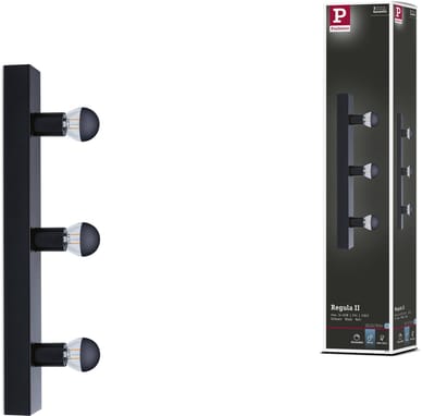 LED-spiegellamp Regula II IP44 E14 230V max. 3x40W dimbaar Zwart