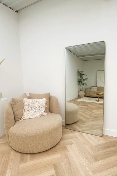 Nordic Style® Rechthoekige spiegel 180x80cm - Greige - Scandinavische Spiegels - Vierkant - Pas spiegel - Staande spiegel - Kleedkamer spiegel - Pas