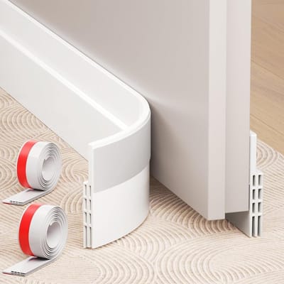 Dailygoods - Deurafdichting, tochtstopper, voor deuren, 2 m, wit, zelfklevend, om energie te besparen, tochtstopper voor deuren, tochtstopper, ook ideaal als geluids- en koudebescherming