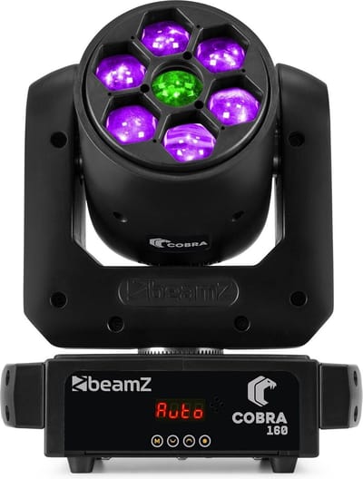 BeamZ Cobra 160 - 160 Watt Spot Moving Head met 6x 10 Watt RGBW B-Eye