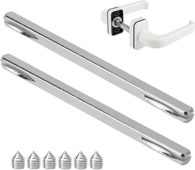 Vierkante pinnen voor deurhandgrepen - M6 crankpin ijzeren pinnen voor het bevestigen van deuraccessoires - 2 stuks van 150 mm met 6 extra onderdelen