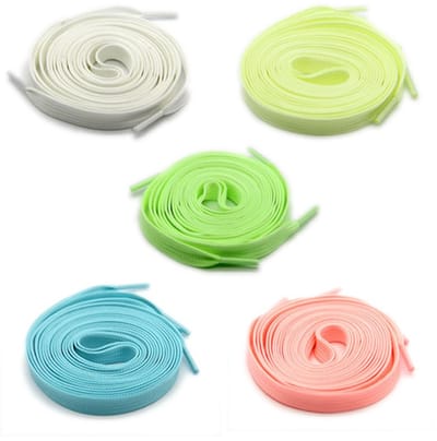 Ynkkvre - Glow in the Dark Schoenveters – Lichtgevende Schoenveters – Schoenveters van Polyester – Schoenveters voor Feestoutfits – 5-Paar Set Met Verschillende Kleuren – Waterbestendig & Wasbaar – Nachtzichtbaarheid voor Veiligheid