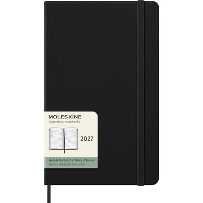 Moleskine 12 Maanden Agenda - 2027 - Wekelijks Horizontaal - Large - Harde Kaft - Zwart