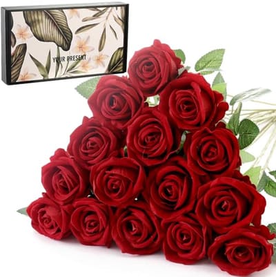 Kleine neprozen met lange steel - Kunstbloemen voor decoratie