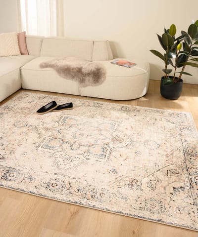 Vintage vloerkleed - Fancy Classic crème/beige 80x150