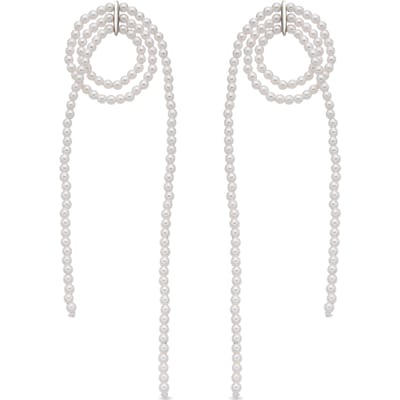 Luxenter Oorbellen van 925 sterling zilver en witte parel met rhodiumafwerking - Lima