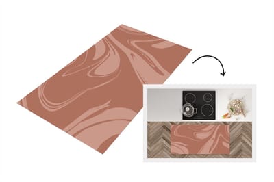 Keukenloper - Loper keuken - Marmer - Chocolade - Patronen - 120x60 cm - Keukenloper vinyl
