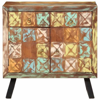 vidaXL - Ladekast - 70x35x70 - cm - massief - gerecycled - hout - meerkleurig