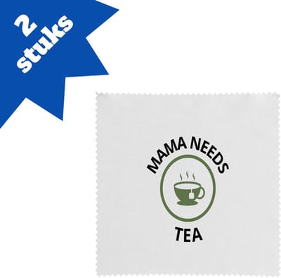 Akyol - mama needs tea brillendoekjes - Moeder - mama die thee nodig heeft - moeder cadeautjes - moederdag - verjaardagscadeau - verjaardag - cadeau - geschenk - kado - gift - moeder artikelen - 17,8 bij 17,8 cm - 2 stuks