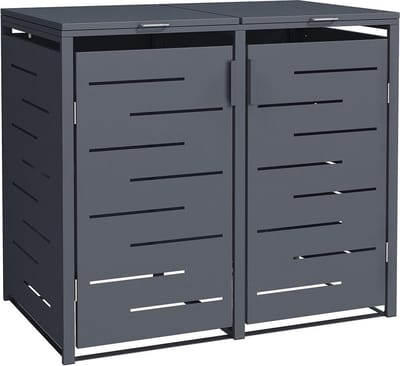 IVOL Kliko ombouw Antraciet Design 132x80x116 cm - Containerberging 2 containers - RVS en Staal Containerombouw