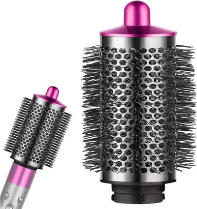 DailySupplies® Luxe Ronde Volumeborstel Opzetstuk - Multistyler - Haarstyler föhn - Diffuser voor Krullen - Zwart met Paars