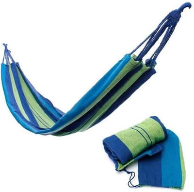 Comfortabele Katoenen Hangmat Blauw 200x150 cm voor Buiten en Binnen