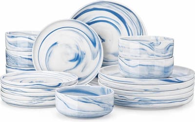 Luxe Serviesset – 18 delig – 6 persoons – Porselein - Bordenset – Dinner platen – Dessertborden - Kommen - Wit