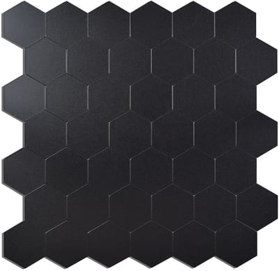 Zelfklevende Mozaïek Tegel - Afimera Midnight Black Hexagon XL Matt - Zwart - 29x28.8x4mm