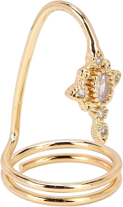 Stijlvolle Vingernail Ring, Accessoire voor Nagelkunst met Uitstekende Vakmanschap, Perfecte Cadeau voor Nagelliefhebbers en Modebewuste Vrouwen