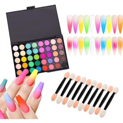 40 Kleuren Nagellak Poeder, Professioneel Nagellak Poeder Palet Met Neon Kleuren Voor Gradient, Ombre En Gedurfde Manicure, Nagellak Benodigdheden