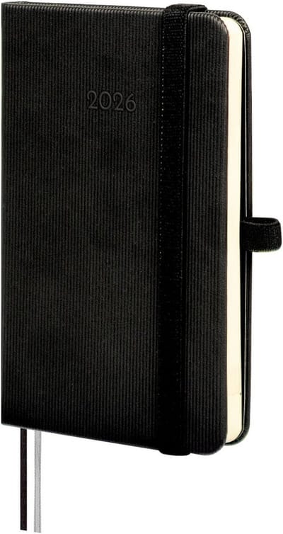 Weekplanner 2026 Hardcover Minimalistisch Zwart Met Elastiek