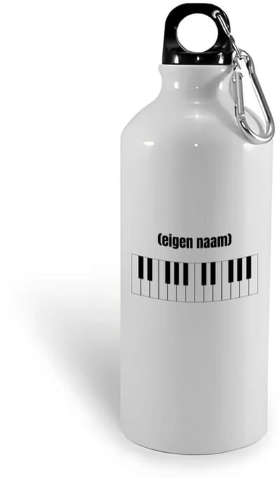 Hacebo® - keybord met eigen naam waterfles - Instrumenten - muziek liefhebbers - iemand die houdt van om op de keybord te spelen - verjaardag - cadeau - kado - water fles - 400ML