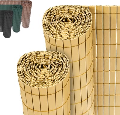 UV-bestendige PVC Rolmat voor Balustrade Balkon of Tuin - Inkijkbescherming met Bamboe Optiek