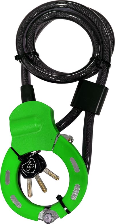 E-step Multi slot met kabel - 100CM - Kick-scooter en elektrische step slot - Gehard staal - Groen