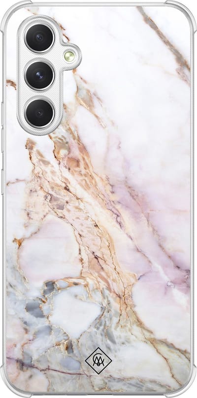 Casimoda® hoesje - Geschikt voor Samsung Galaxy A15 - Parelmoer Marmer - Shockproof case - Extra sterk - TPU/polycarbonaat - Multi, Transparant