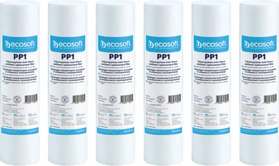 Ecosoft sedimentfilter - vuilfilter - 6 stuks - filtert tot 1 micron in Polyprophyleen - PP voor 10" filterhuis