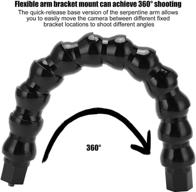 Dailygoods- Camerahouder Flexibel - Zwanenhals/Monopod - 12 Secties - Sportcamera - Universele Slanghouder - Bereik Elke Opnamehoek - Camera Mount