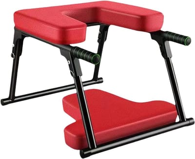 Yoga Hoofdstandbank - Inversie Stoel - Fitness Training - Ergonomisch Ontwerp - 58x46x37 cm - Zwart