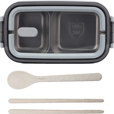 Bento Dozen 2 Laags 1400ml Lunchbox RVS Isolatie Lekdichte Afsluiting Compartimenten White
