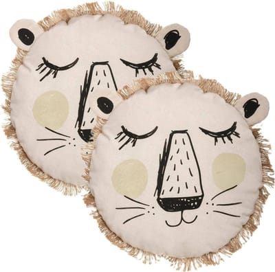 Atmosphera Dieren sierkussen - 2x - kinderkamer - leeuw - 38 cm - polyester
