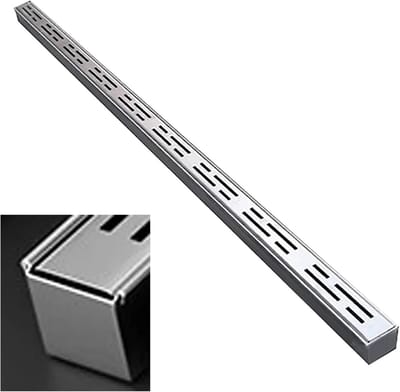 Afvoergootsysteem Roestvrij Staal - Vloergoot Terrasgoot - Water Afvoeren - Robuust 304 Staal - 100x10x4cm - Zilver