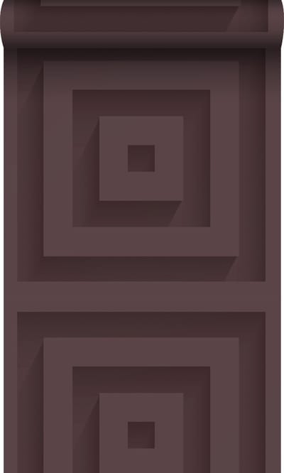 Origin Wallcoverings behang 3d vierkanten aubergine paars - 50 x 900 cm - 347976