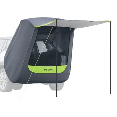 VEVOR Achterklep Autotent (1,5 X 1,5 M Hoofdtent), Waterdicht (Pu2000 mm) Kampeertent met Zonnescherm & Draagtas, Achterkleptent voor Suv voor Kamperen, Wandelen En Buitenactiviteiten, Draagbaar