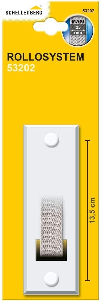 Schellenberg afdekplaat voor bandoproller, standaard maxi, wit, voor inbouwbandoprollers met een gatenafstand van 13,5 cm, geschikt voor rolluikbanden van 23 mm, incl. schroeven en afdekkapjes, 53202